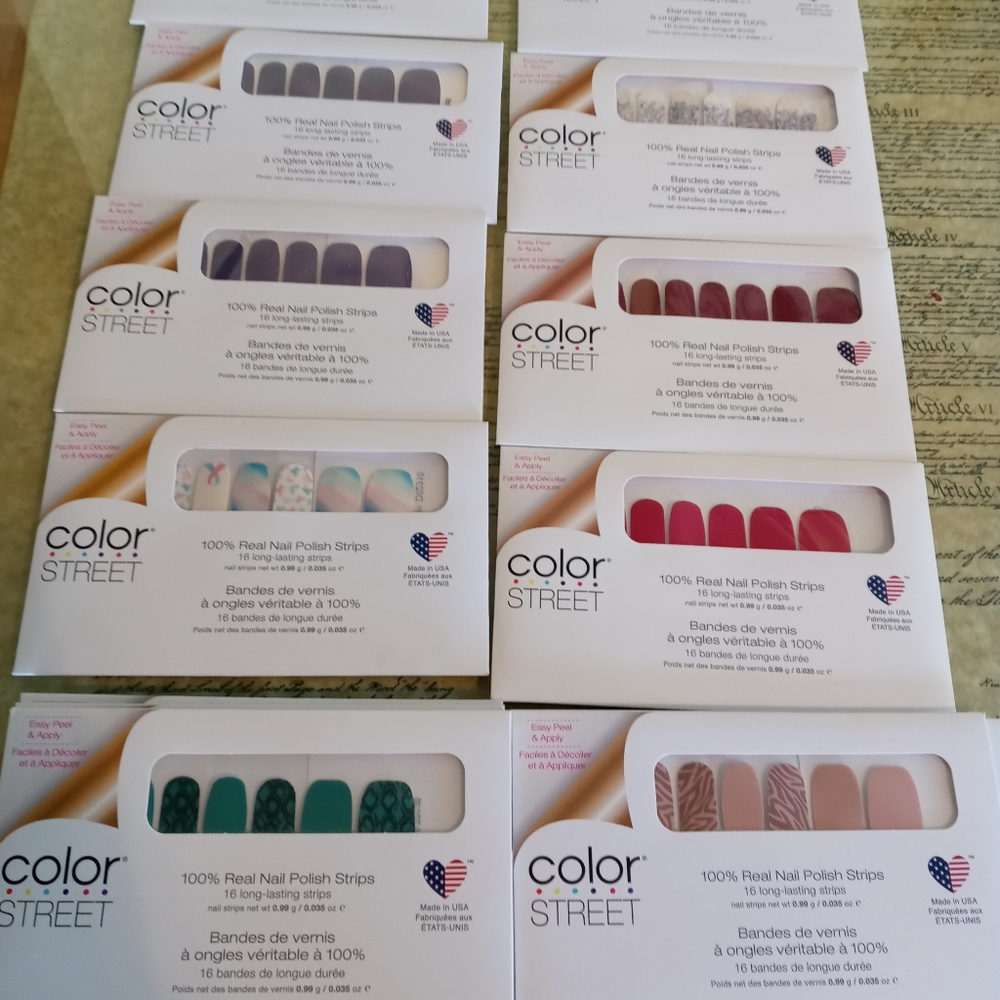 15 varied color street nail strips